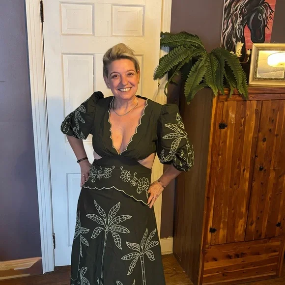 Farm Rio Brazil line pineapple cutout maxi dress - Picture 2 of 6